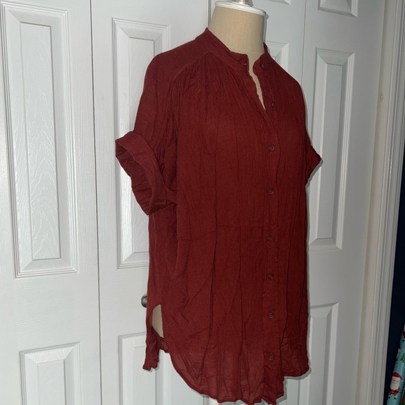 Silence + noise button up flowy shirt 🧡 - Picture 8 of 14